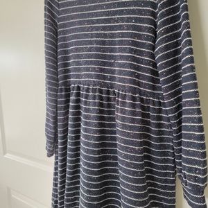 Loft blue and white striped confetti dress size M